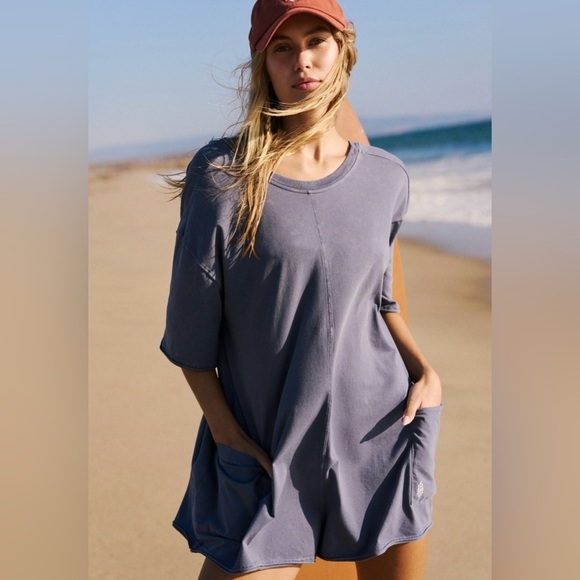 NWOT FP Movement Hot Shot Tee S Blue Indigo - Picture 1 of 10